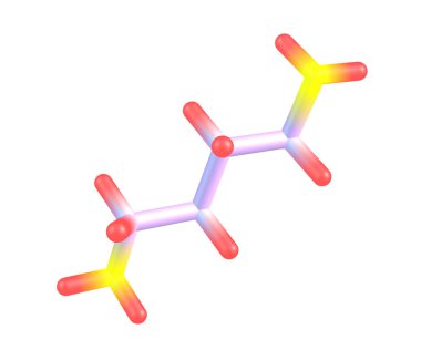 Putrescine molecule isolated on white