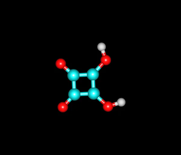 Squaric acid molecule isolated on black — Stok fotoğraf