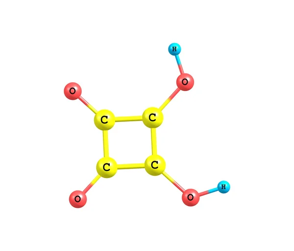 白で隔離スクアリン酸分子 — ストック写真