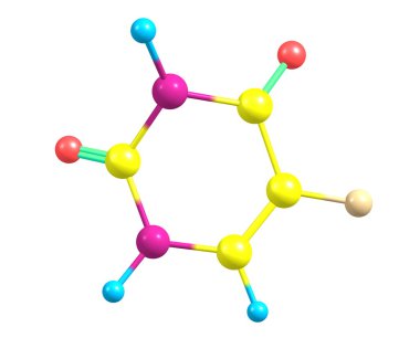 Fluorouracil molecule isolated on white clipart