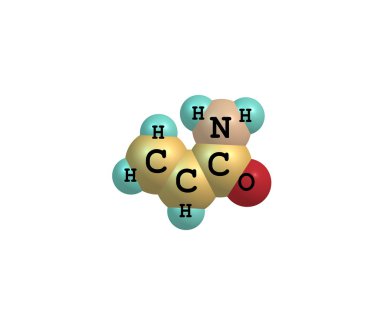 Acrylamide molecule isolated on white clipart