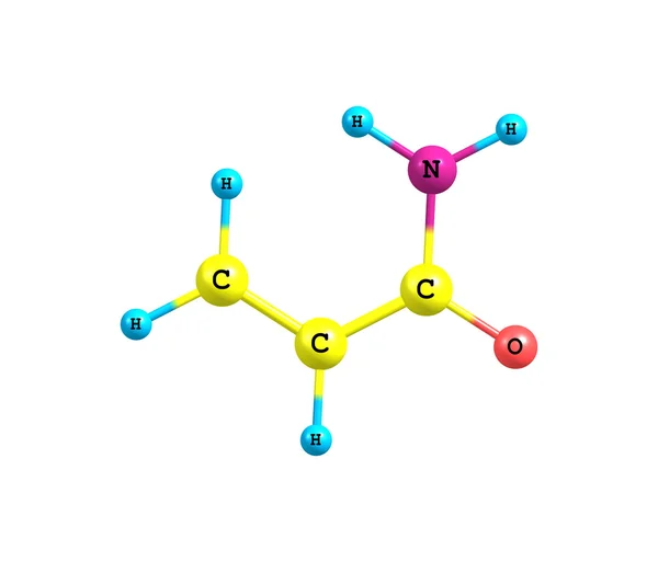 Molécule d'acrylamide isolée sur blanc — Photo