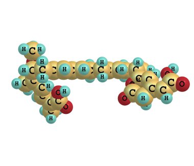 Bongkrek acid molecule isolated on white