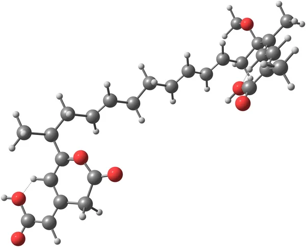 Molécula de ácido de Bongkrek isolada sobre branco — Fotografia de Stock