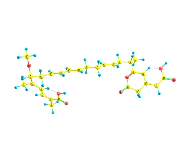 Molécula de ácido de Bongkrek aislada en blanco —  Fotos de Stock