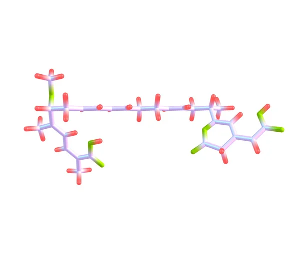 Bonkrek-Säure-Molekül isoliert auf weiß — Stockfoto