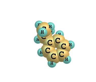 Cumene molecule isolated on white clipart