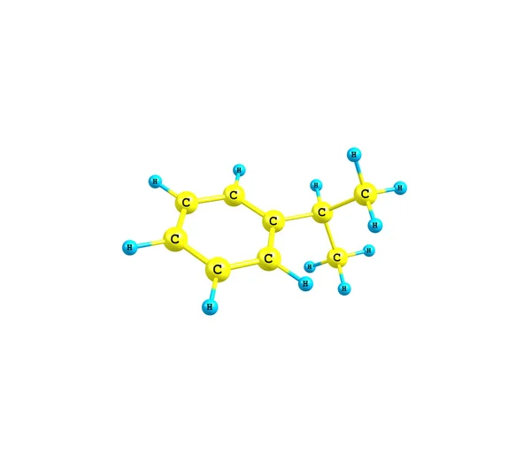 Molecola cumene isolata su bianco — Foto Stock