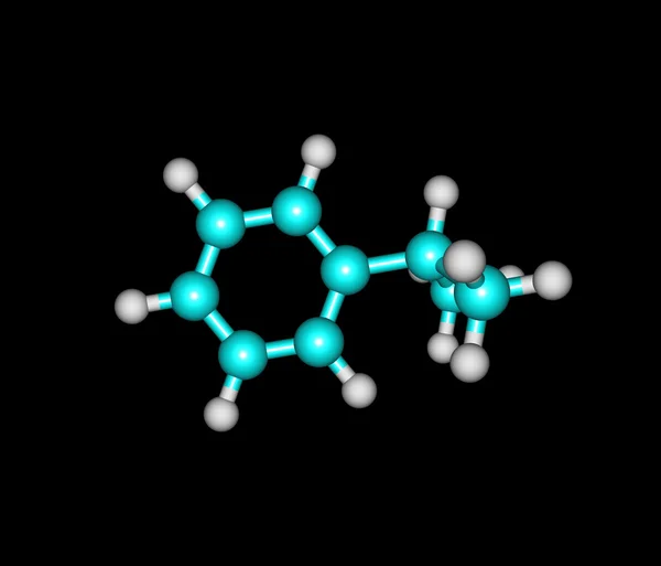 Cumene molecule isolated on black — 스톡 사진