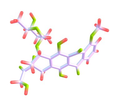 Doxorubicin molecule isolated on white