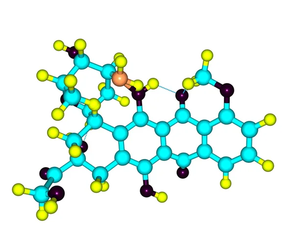 Молекула эпирубицина выделена на белом — стоковое фото