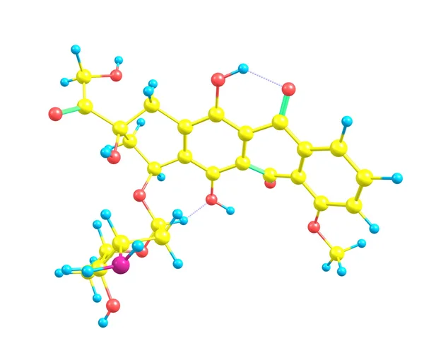 Doxorubicin molecule isolated on white — Stock Photo, Image