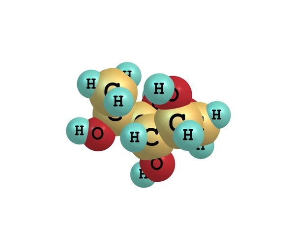 白で隔離 Fucitol 分子 — ストック写真