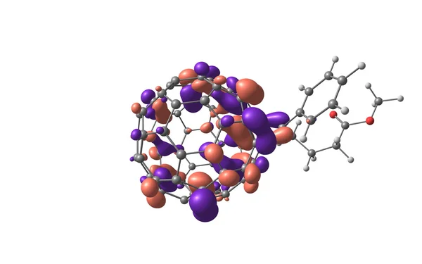 Fullerene türev ile üzerine beyaz izole Homo orbital