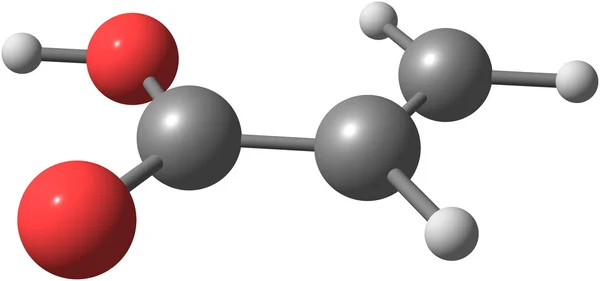 Acrylsäure-Molekül auf Weiß isoliert — Stockfoto