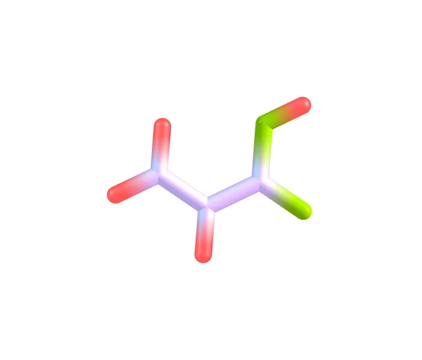 Molécula de ácido acrílico isolada sobre branco — Fotografia de Stock