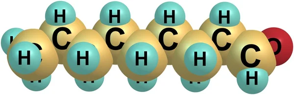 Nonanal molecuul geïsoleerd op wit — Stockfoto