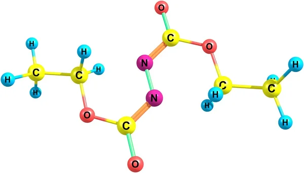 Dietil azodicarboxylate molekül üzerinde beyaz izole — Stok fotoğraf