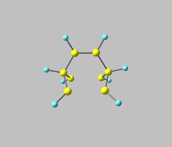 Barrelene struttura molecolare isolata su grigio — Foto Stock