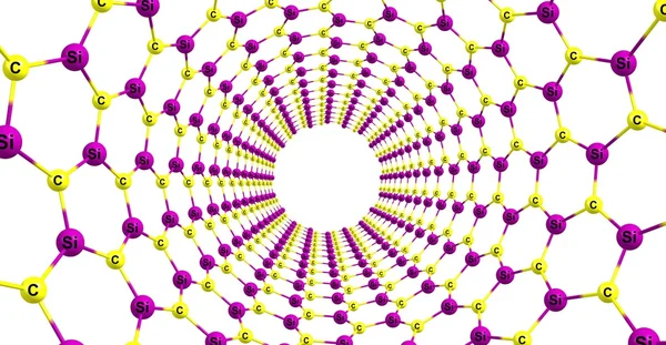 Nanotube en carbure de silicium sur fond blanc — Photo