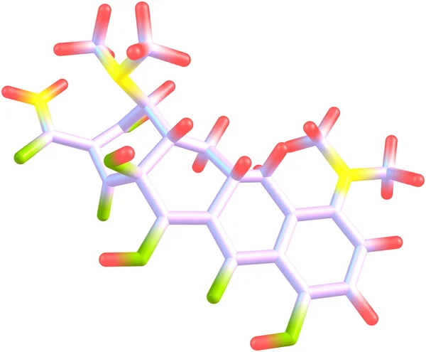 Minocyclin-Molekül auf Weiß isoliert — Stockfoto