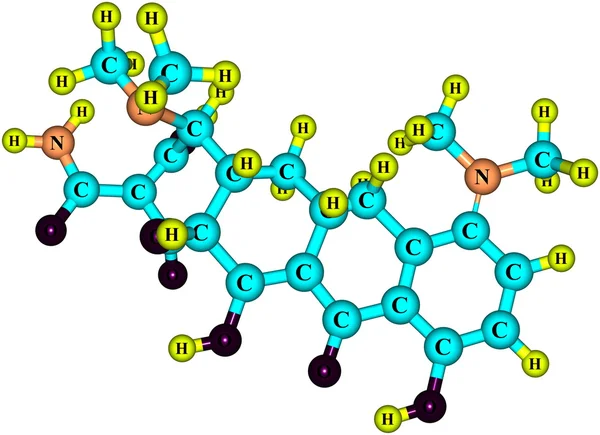 Molécule de minocycline isolée sur blanc — Photo