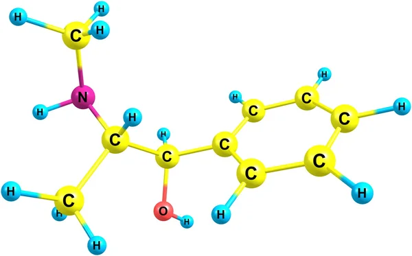 Molécula de efedrina aislada en blanco —  Fotos de Stock