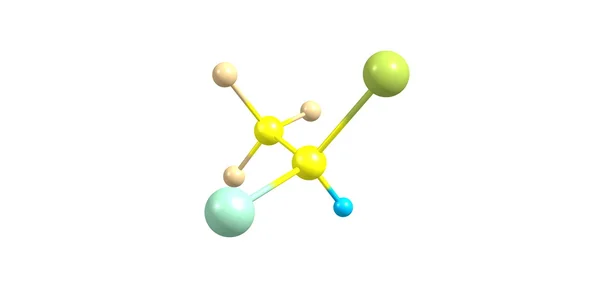 Molekulare Struktur des Halothans isoliert auf weiß — Stockfoto