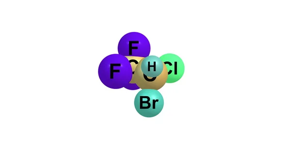 Halothane molecular structure isolated on white — Stock Photo, Image
