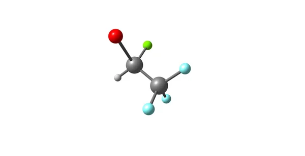 Halothane molekylär struktur isolerad på vit — Stockfoto