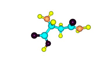 Beyaz izole asparagine molekül