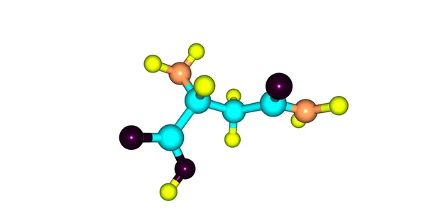 Beyaz izole asparagine molekül — Stok fotoğraf