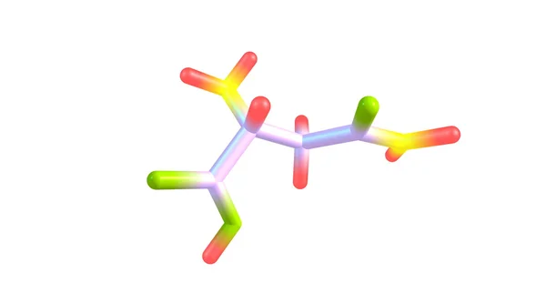 Beyaz izole asparagine molekül — Stok fotoğraf