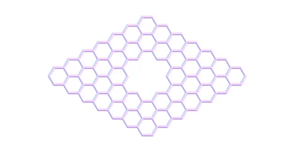 Estructura molecular de grafeno con un poro aislado en blanco — Foto de Stock