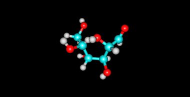 Siyah izole mannoz moleküler yapısı
