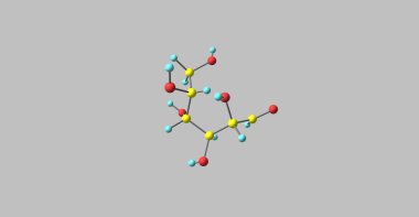 Mannose molecular structure isolated on grey clipart
