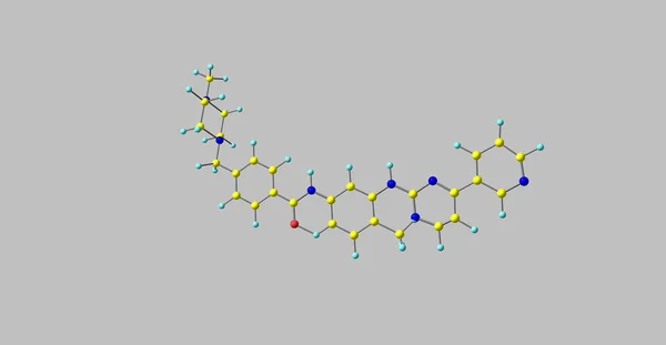 グレーに分離したイマチニブ分子構造 — ストック写真