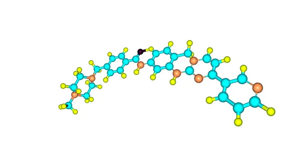 伊马替尼分子结构上白色孤立 — 图库照片