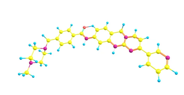 Imatinib moleküler yapısı üzerinde beyaz izole — Stok fotoğraf