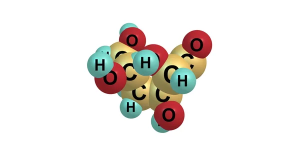 Estrutura molecular da manose isolada em branco — Fotografia de Stock