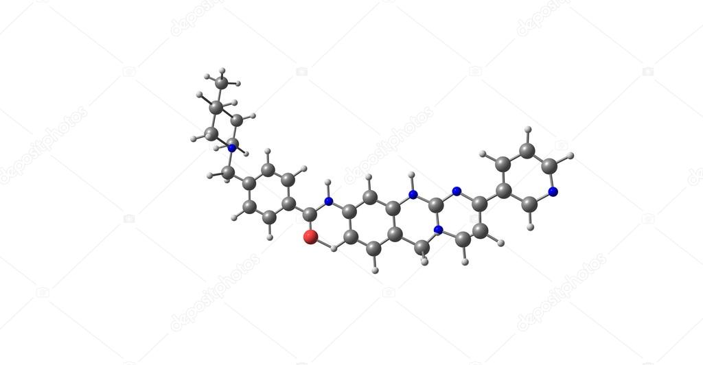 Imatinib molecular structure isolated on white