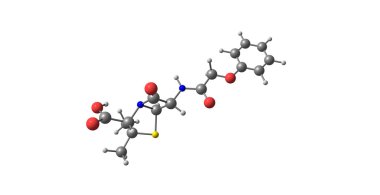 Penisilin V moleküler yapısı üzerinde beyaz izole