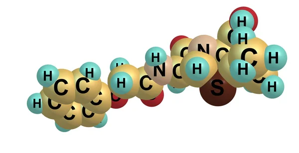 Penicilline V moleculaire structuur geïsoleerd op wit — Stockfoto