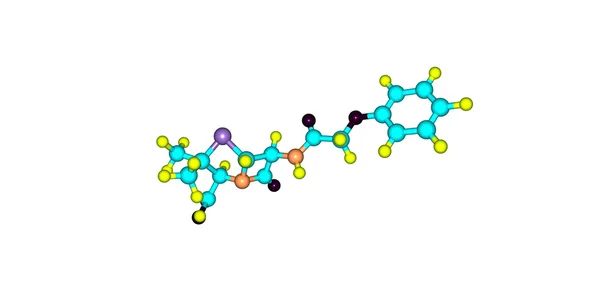 Estrutura molecular da penicilina V isolada sobre branco — Fotografia de Stock