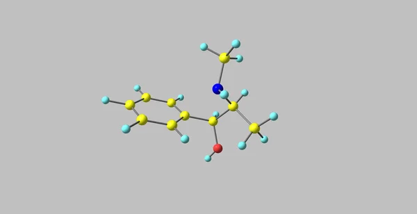 Pseudoephedrine molecular structure isolated on grey — Stock Photo, Image