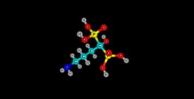 Alendronat sodyum moleküler yapısı üzerine siyah izole