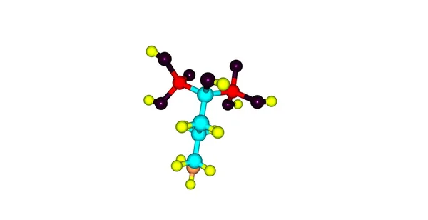 Alendronato de sodio estructura molecular aislada en blanco — Foto de Stock