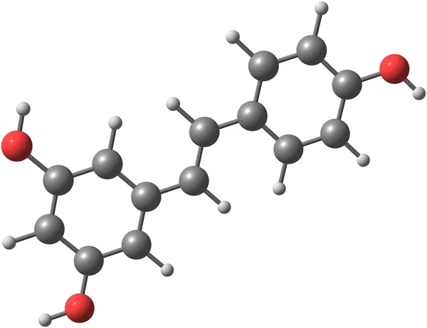 Resveratrol moleküler yapısı üzerinde beyaz izole