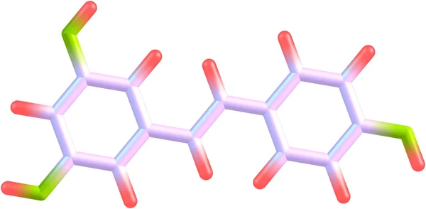 Estructura molecular del resveratrol aislada en blanco — Foto de Stock