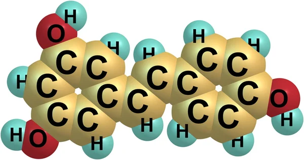 Resveratrol molecular structure isolated on white — Stock Photo, Image